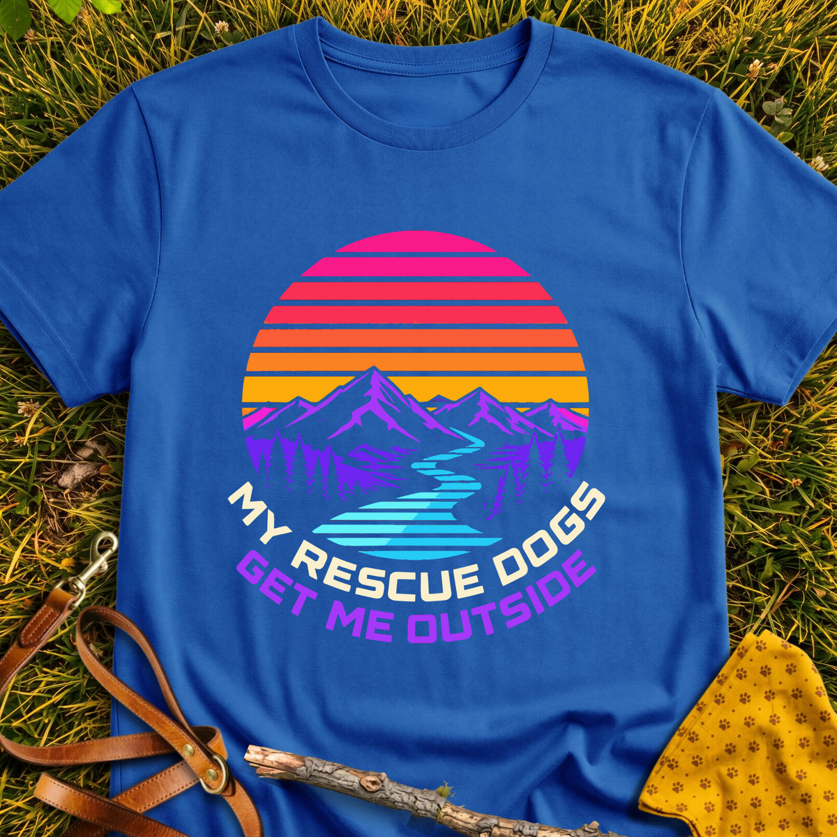 Trail Companions T-shirt T-shirt in Royal - Furever Mode rescue dog tee