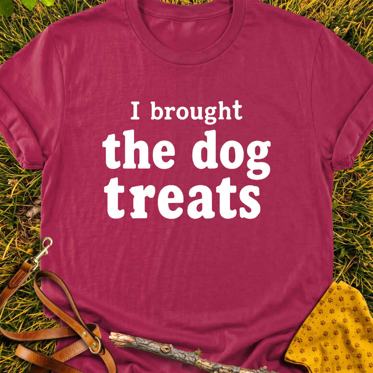 Treat Bringer T-shirt T-shirt in Cardinal Red - Furever Mode rescue dog tee