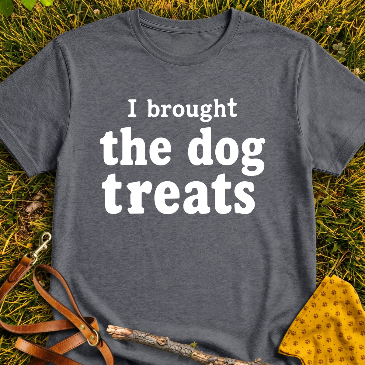 Treat Bringer T-shirt T-shirt in Dark Heather - Furever Mode rescue dog tee