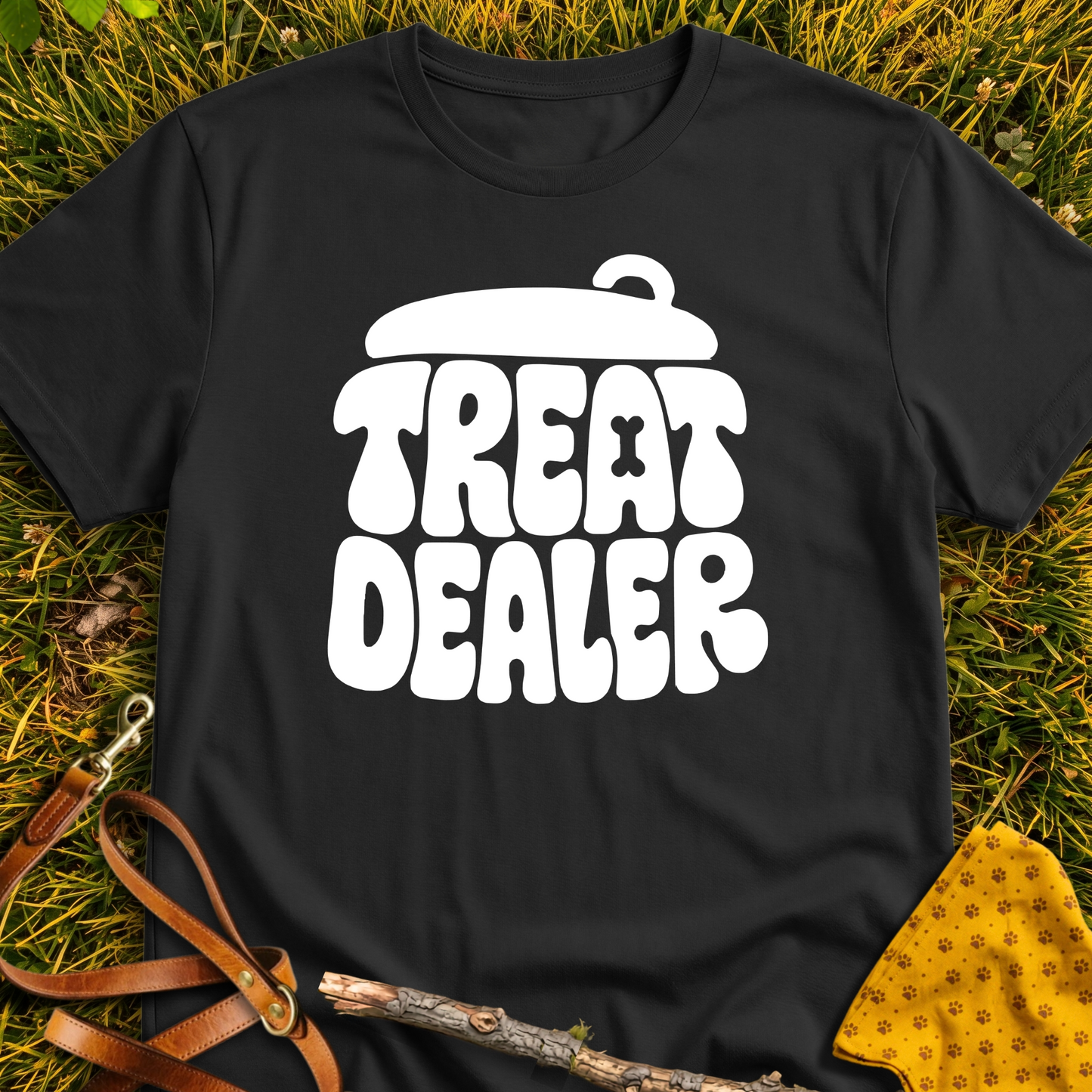 Treat Dealer Jar T-shirt T-shirt in Black - Furever Mode rescue dog tee