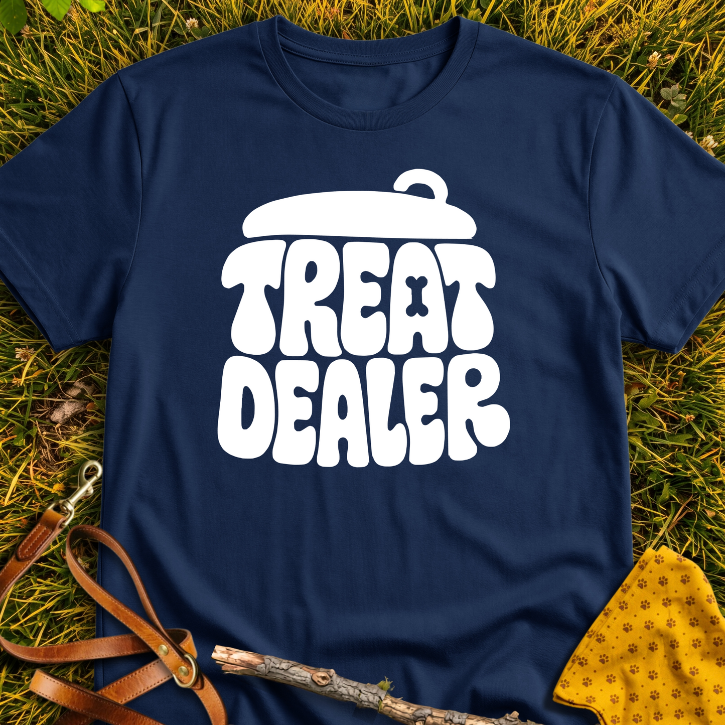 Treat Dealer Jar T-shirt T-shirt in Navy - Furever Mode rescue dog tee