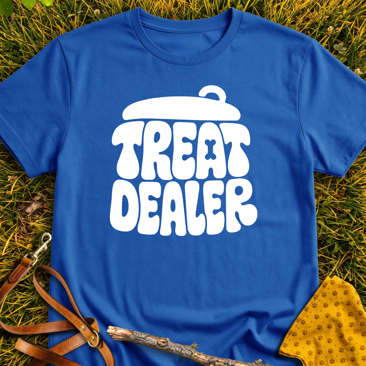 Treat Dealer Jar T-shirt T-shirt in Royal - Furever Mode rescue dog tee