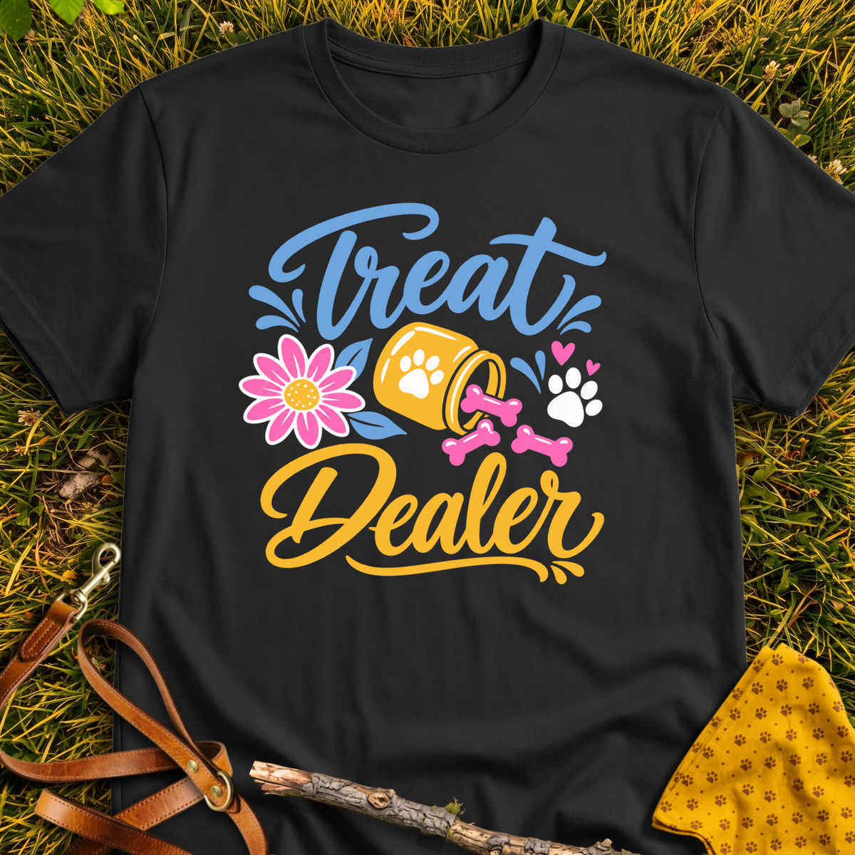 Treat Dealer Joy T-shirt T-shirt in Black - Furever Mode rescue dog tee