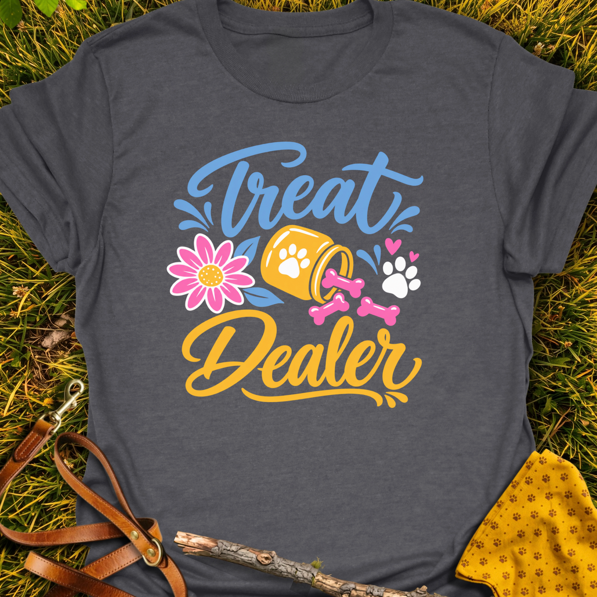 Treat Dealer Joy T-shirt T-shirt in Dark Heather Grey - Furever Mode rescue dog tee