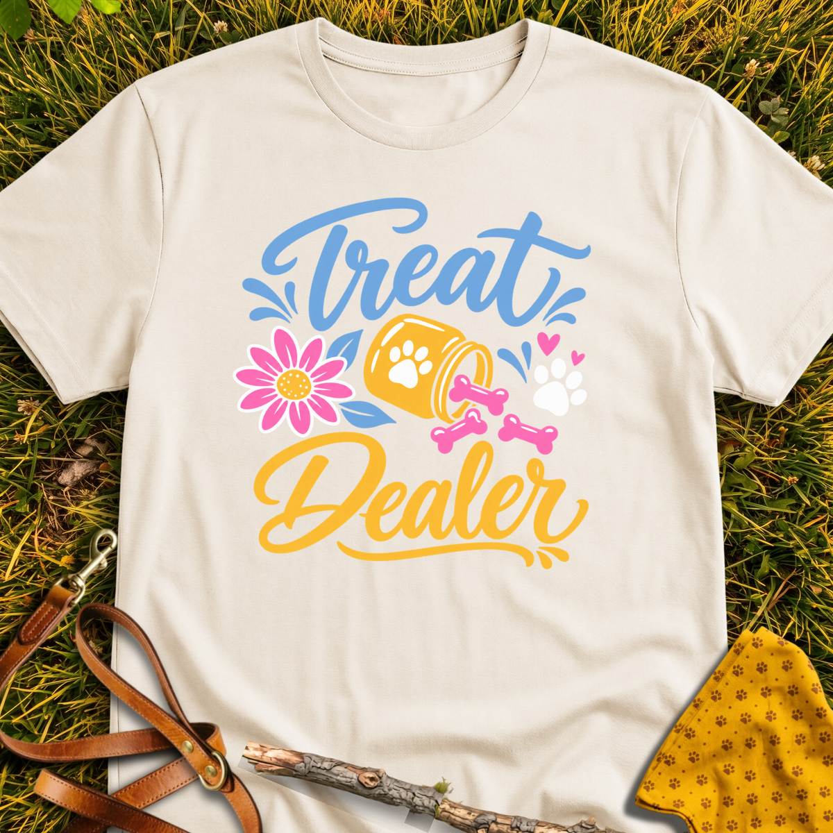 Treat Dealer Joy T-shirt T-shirt in Natural - Furever Mode rescue dog tee