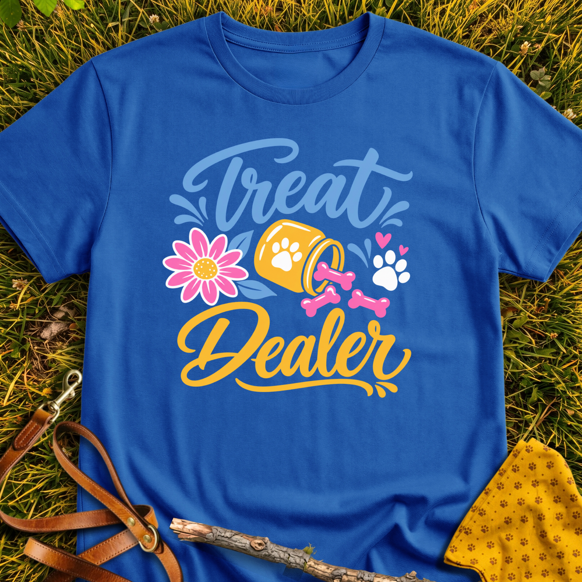 Treat Dealer Joy T-shirt T-shirt in Royal - Furever Mode rescue dog tee