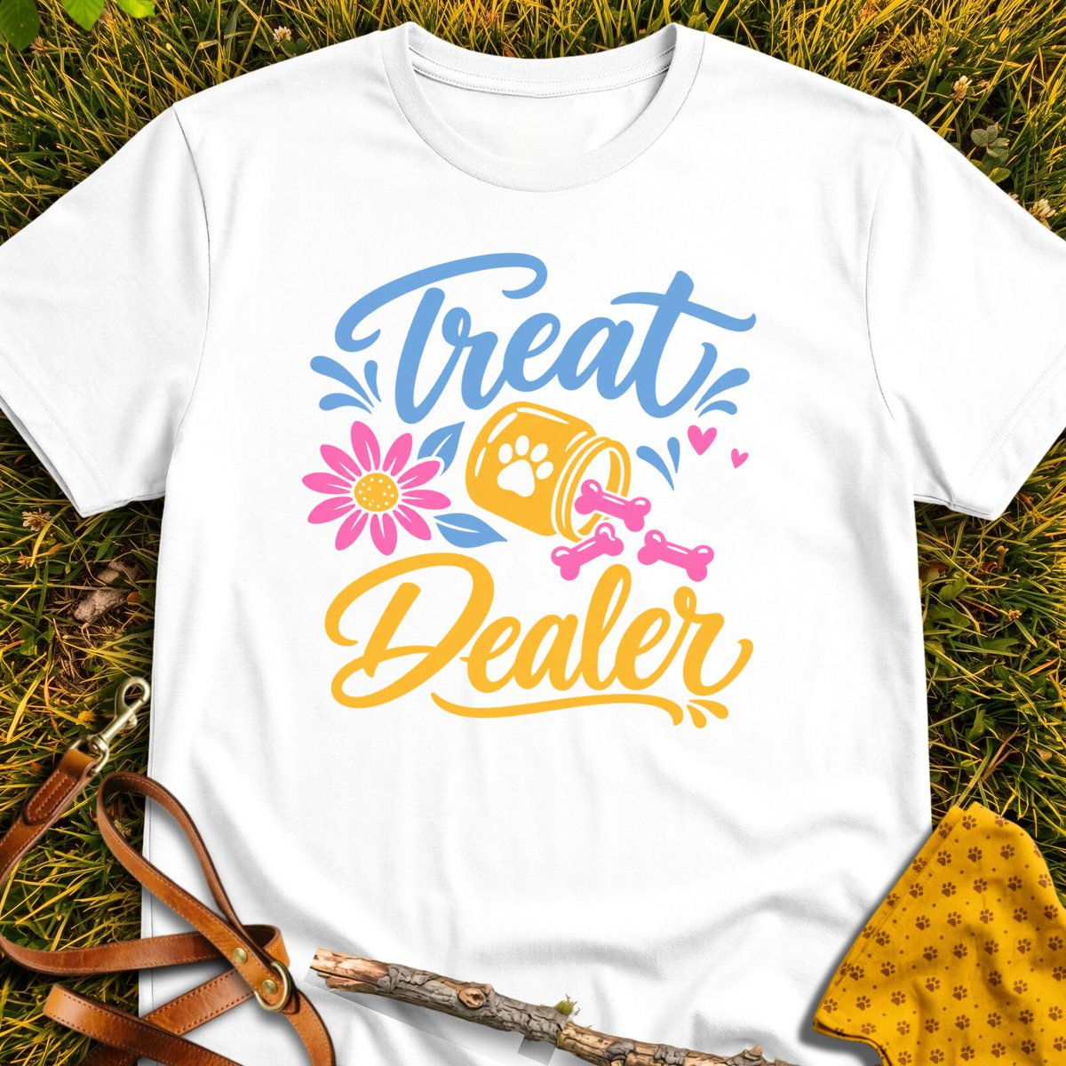 Treat Dealer Joy T-shirt T-shirt in White - Furever Mode rescue dog tee