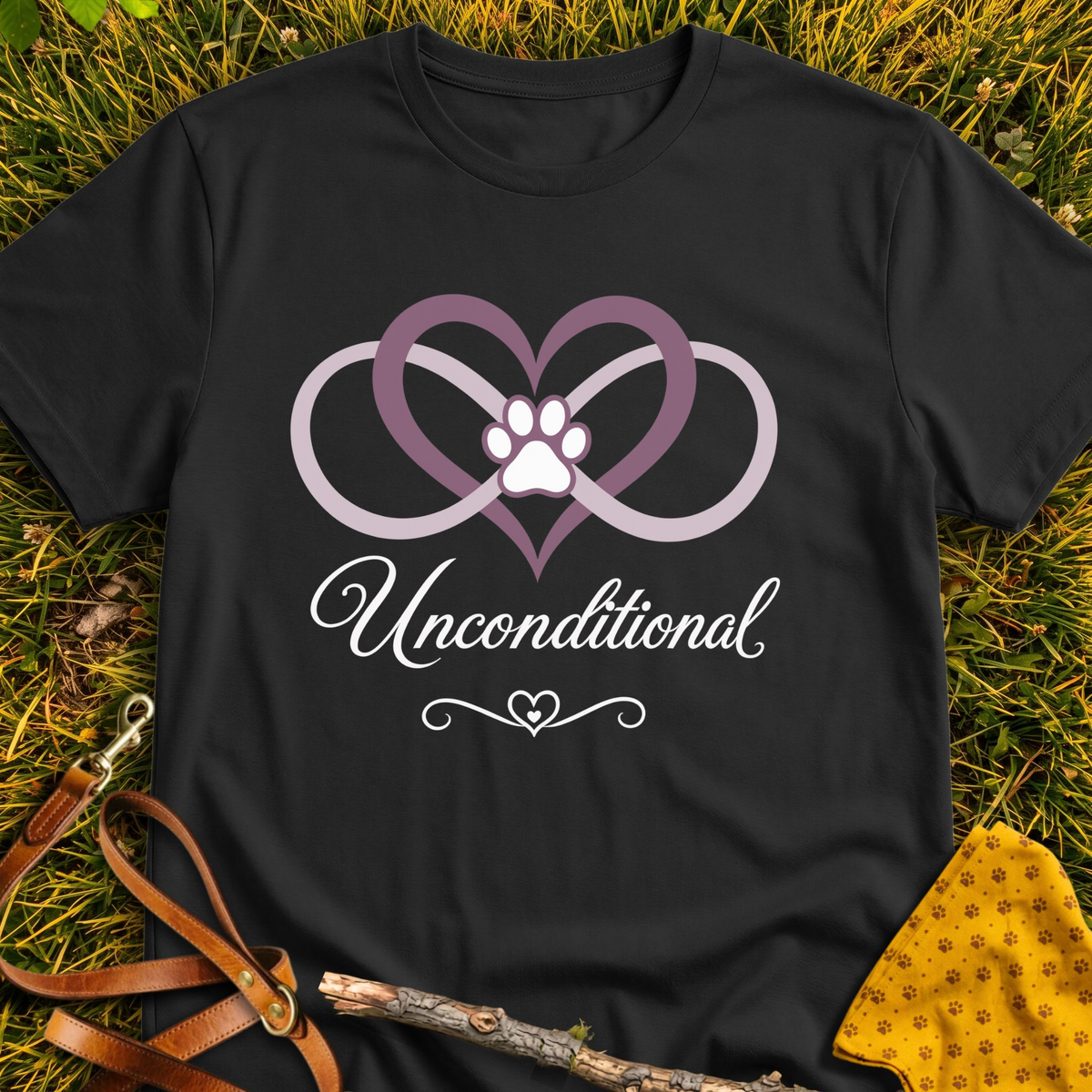 Unconditional T-shirt T-shirt in Black - Furever Mode rescue dog tee
