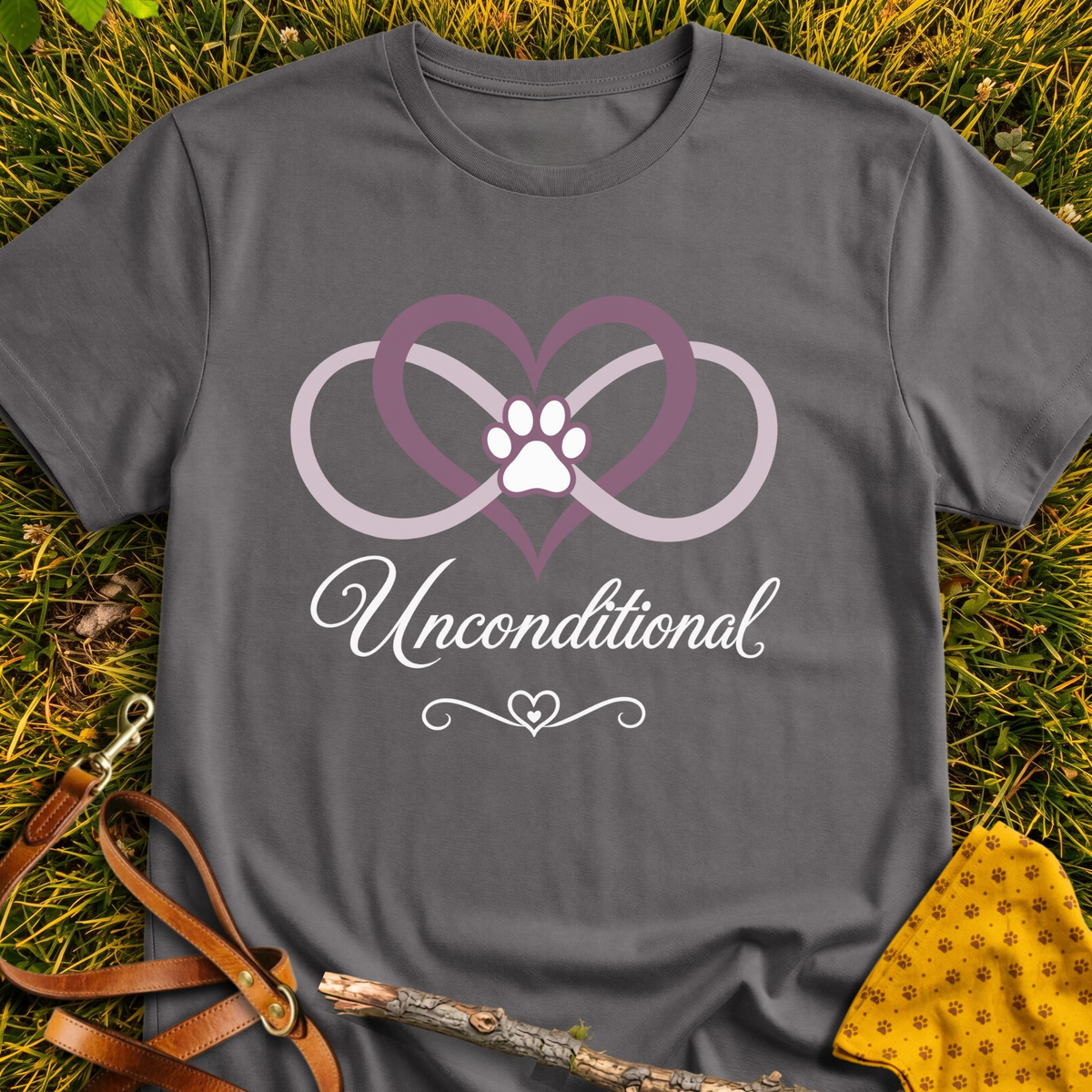 Unconditional T-shirt T-shirt in Charcoal - Furever Mode rescue dog tee
