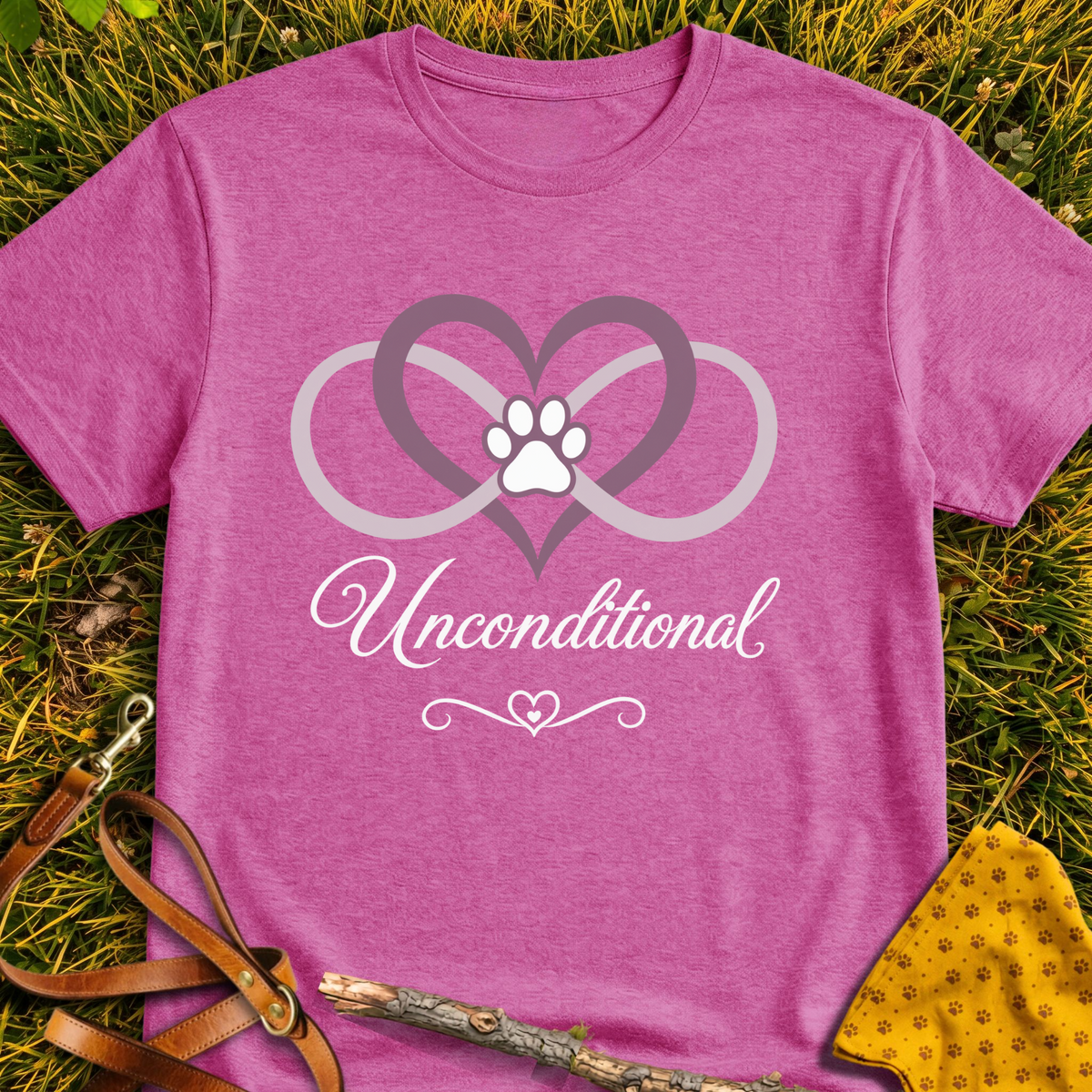 Unconditional T-shirt T-shirt in Heather Berry - Furever Mode rescue dog tee