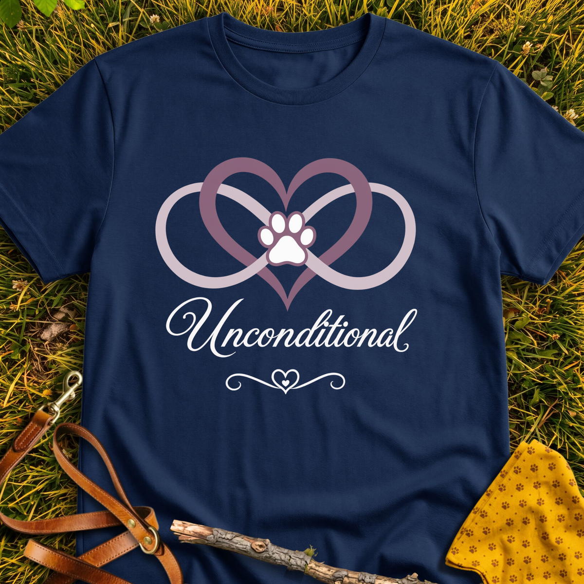 Unconditional T-shirt T-shirt in Navy - Furever Mode rescue dog tee