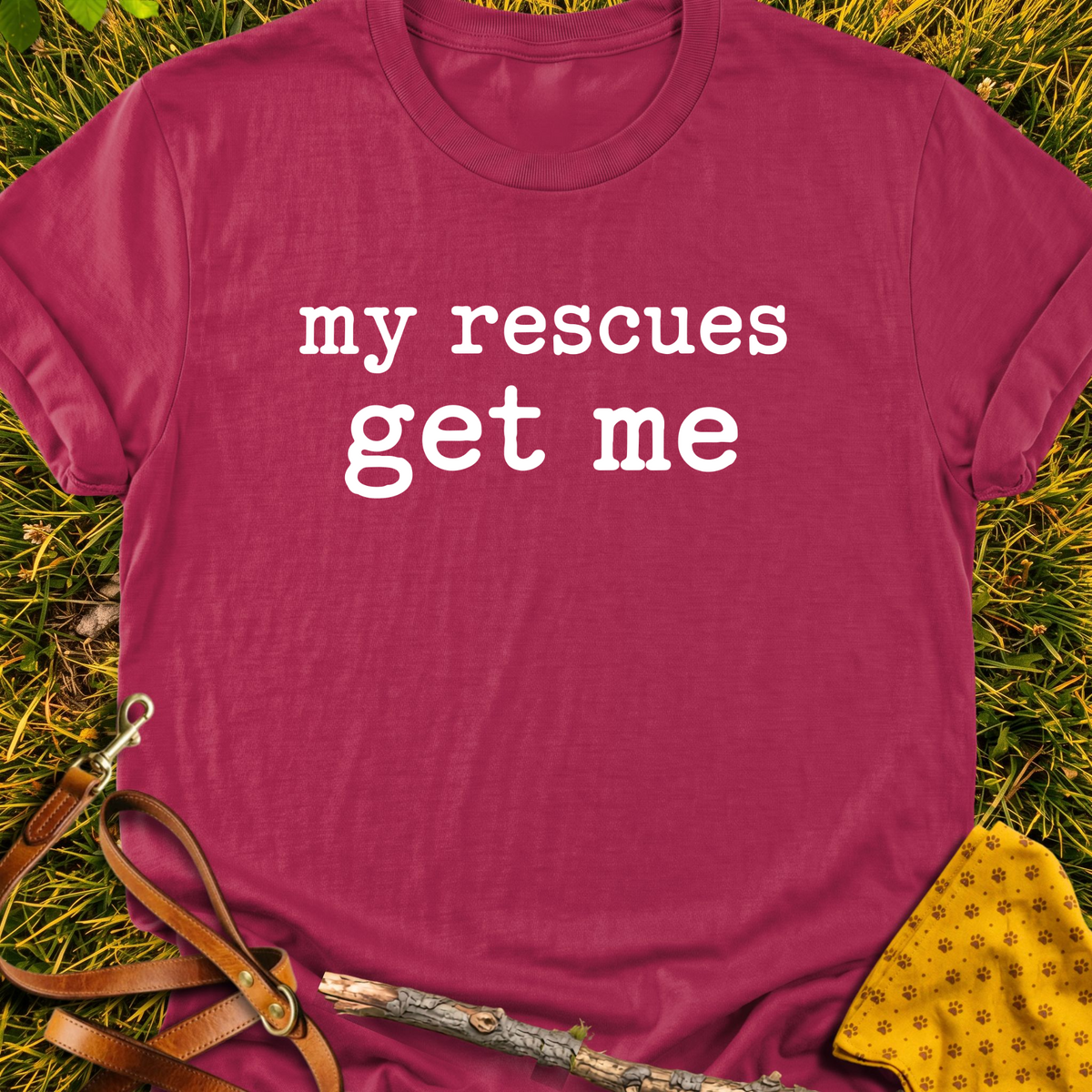Understood T-shirt T-shirt in Cardinal Red - Furever Mode rescue dog tee