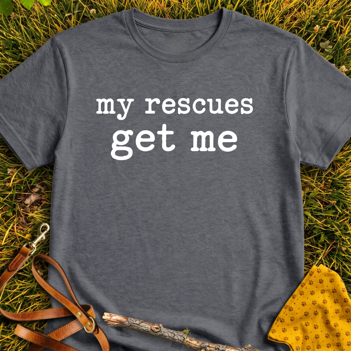 Understood T-shirt T-shirt in Dark Heather - Furever Mode rescue dog tee
