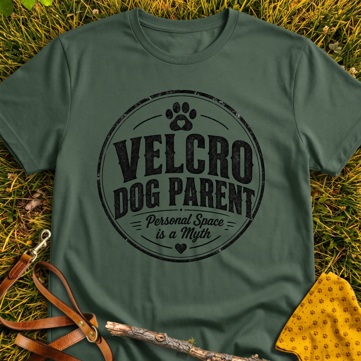 Velcro Dog T-shirt T-shirt in Military Green - Furever Mode rescue dog tee