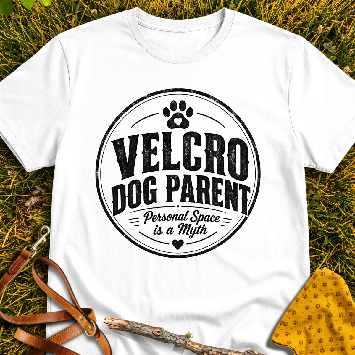 Velcro Dog T-shirt T-shirt in White - Furever Mode rescue dog tee