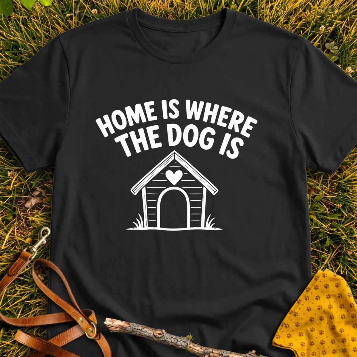Where the Dog is T-shirt T-shirt in Black - Furever Mode rescue dog tee