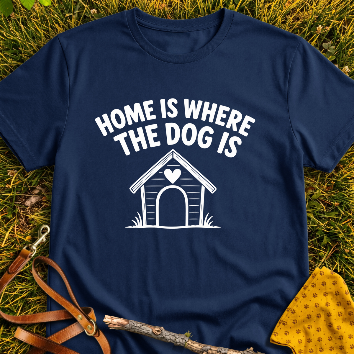 Where the Dog is T-shirt T-shirt in Navy - Furever Mode rescue dog tee