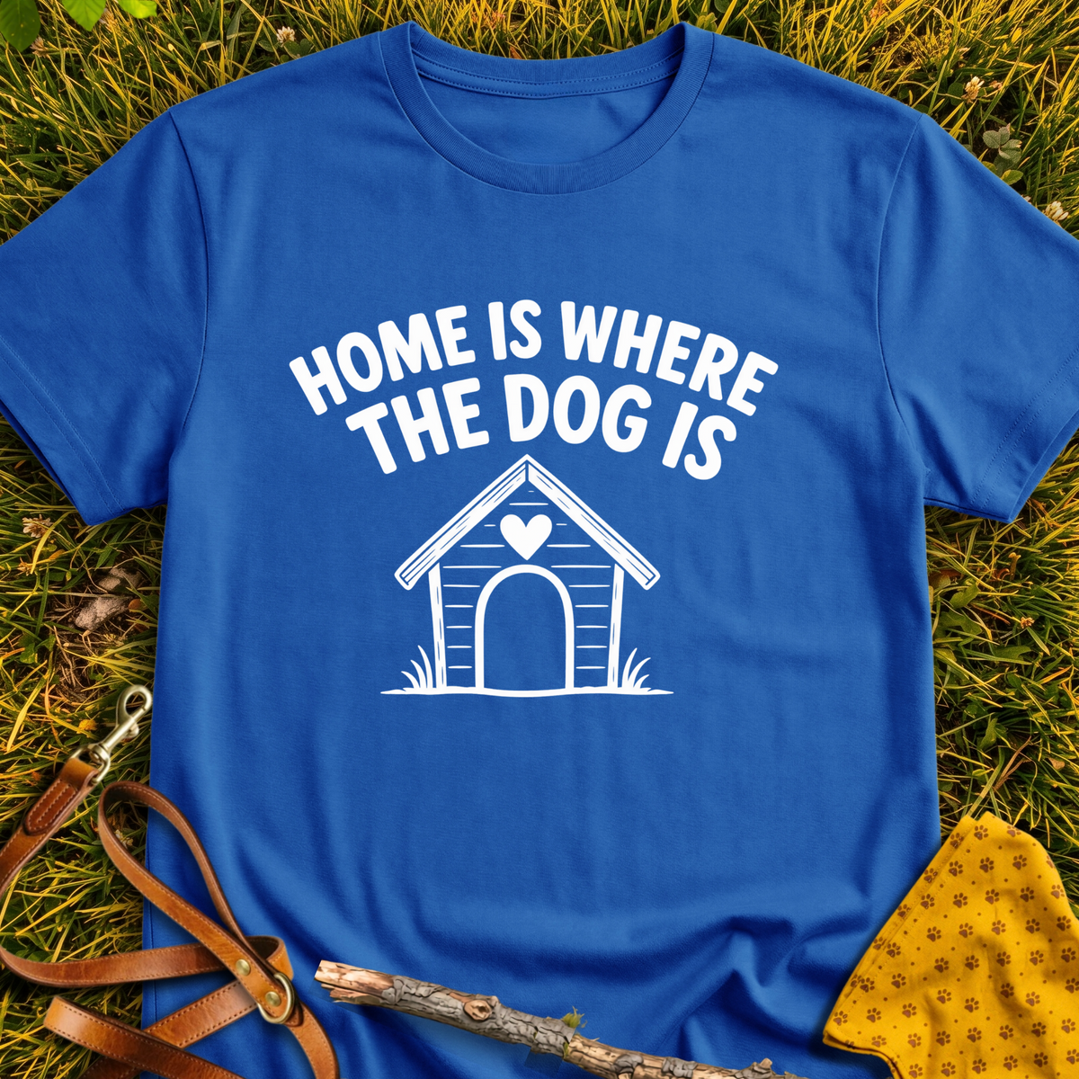 Where the Dog is T-shirt T-shirt in Royal - Furever Mode rescue dog tee