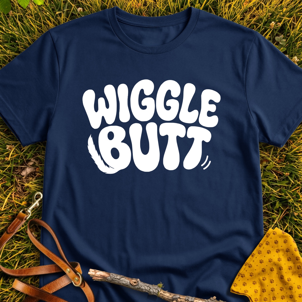 Wiggle Butt T-shirt T-shirt in Navy - Furever Mode rescue dog tee
