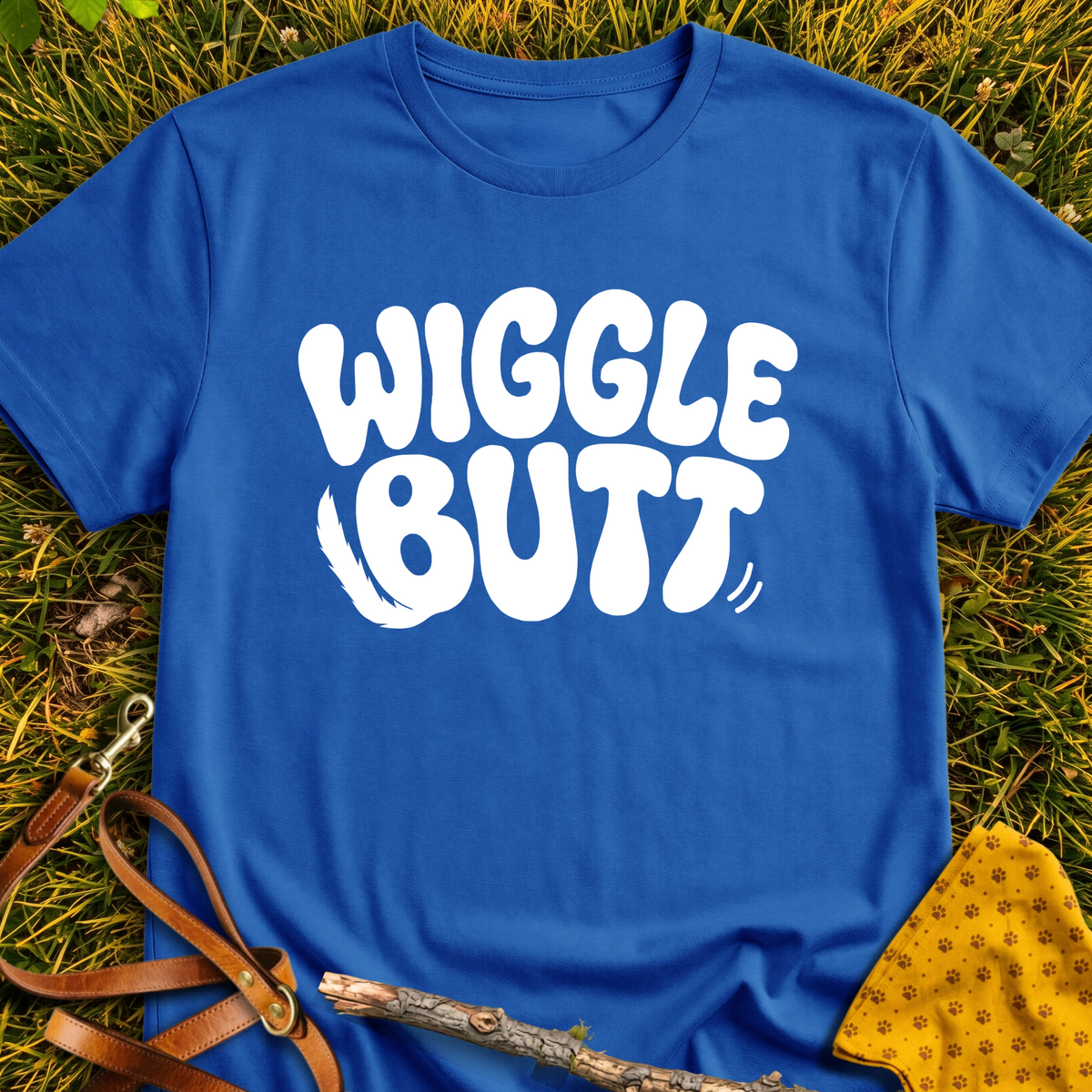 Wiggle Butt T-shirt T-shirt in Royal - Furever Mode rescue dog tee