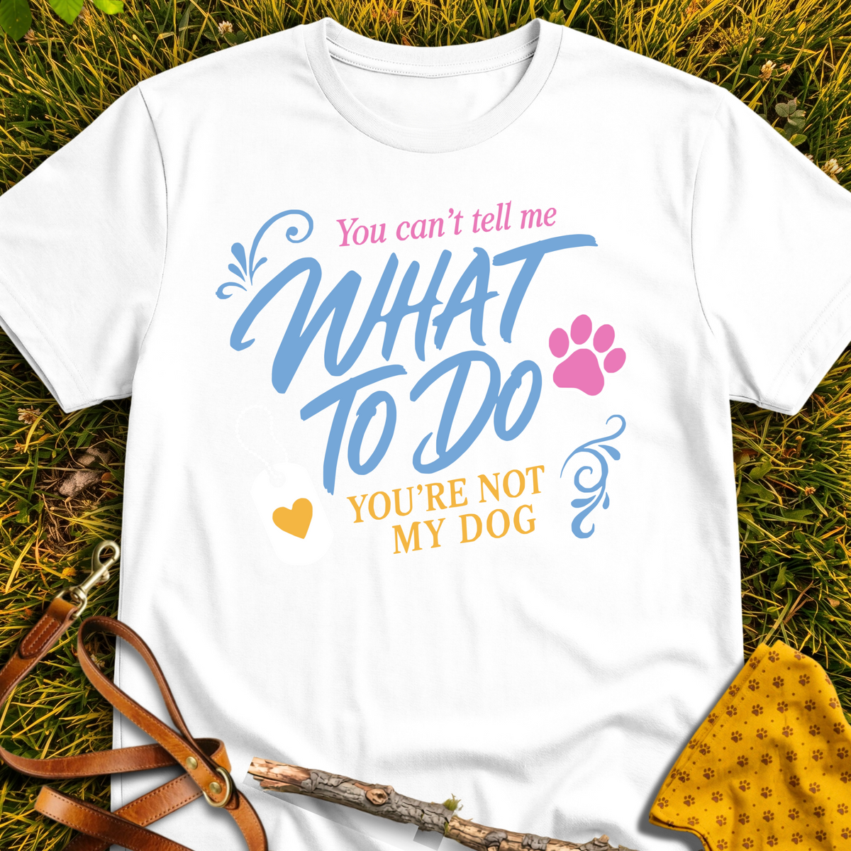 You're Not My Dog T-shirt T-shirt in White - Furever Mode rescue dog tee