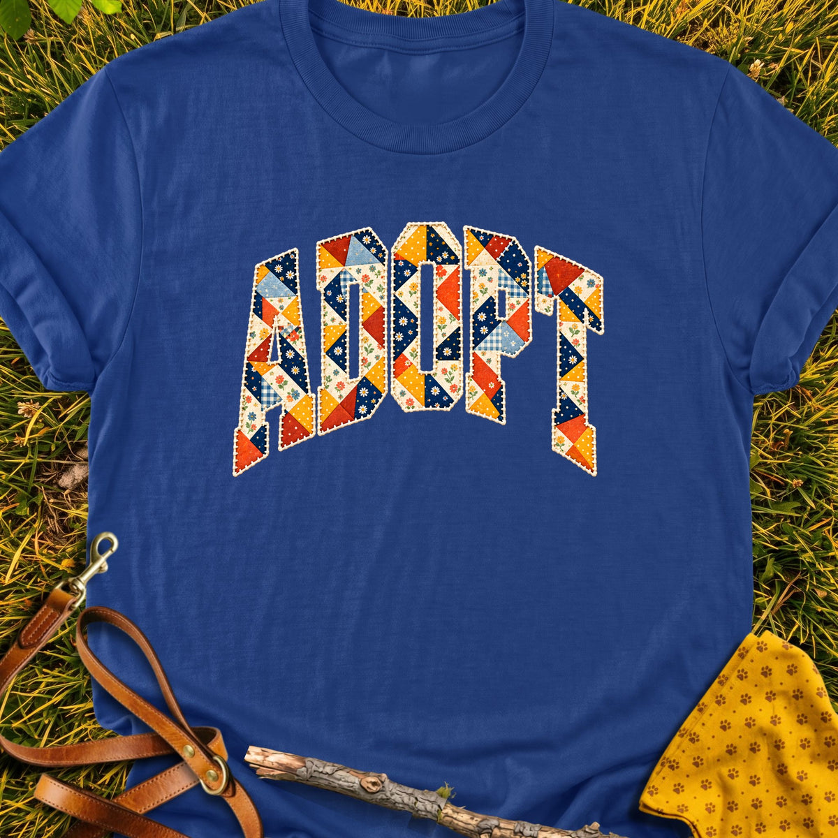Adopt T-shirt in Metro Blue - Furever Mode rescue dog tee