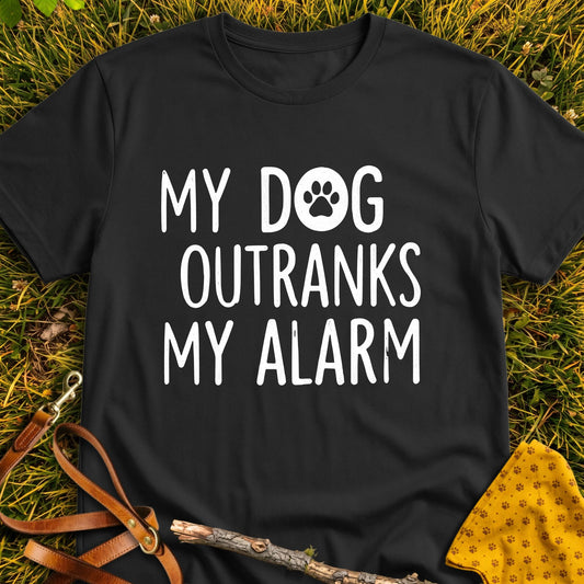 Alarm Priority T-shirt in Black - Furever Mode rescue dog tee