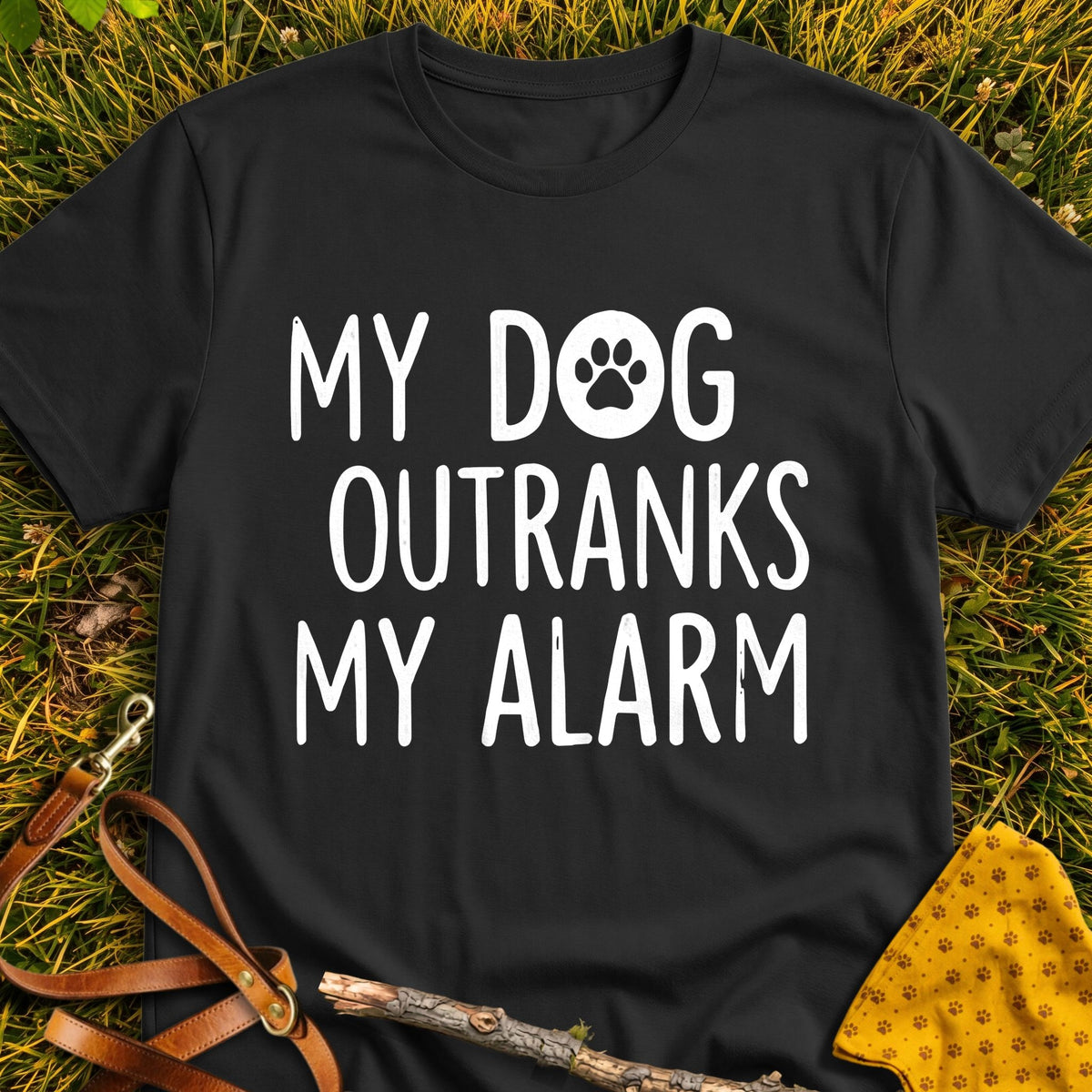 Alarm Priority T-shirt in Black - Furever Mode rescue dog tee