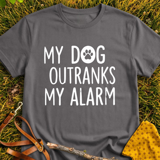Alarm Priority T-shirt in Charcoal - Furever Mode rescue dog tee