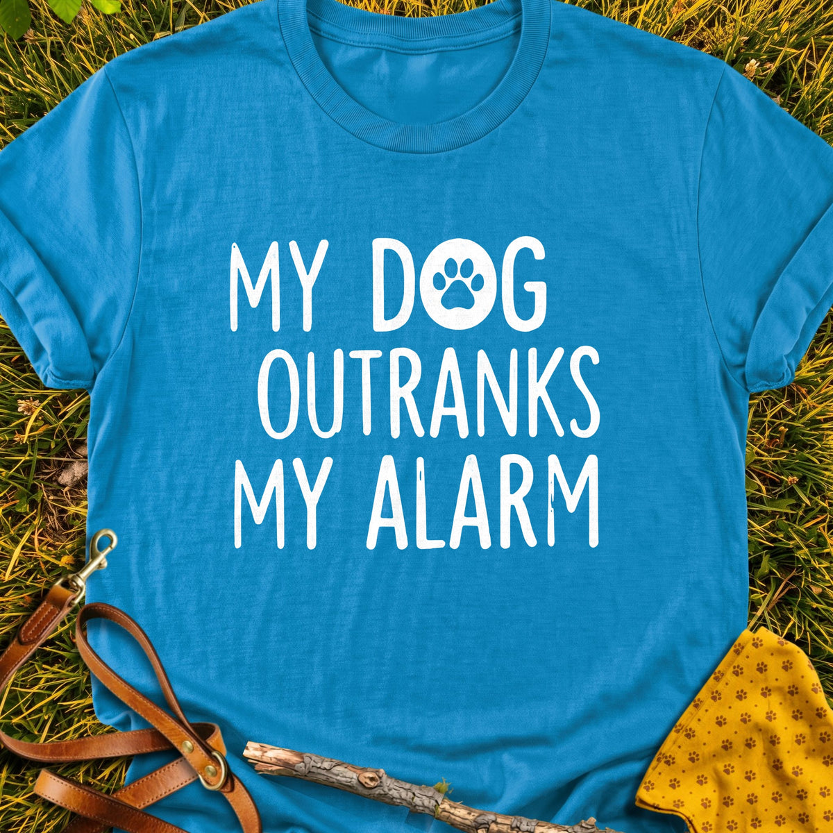 Alarm Priority T-shirt in Sapphire - Furever Mode rescue dog tee