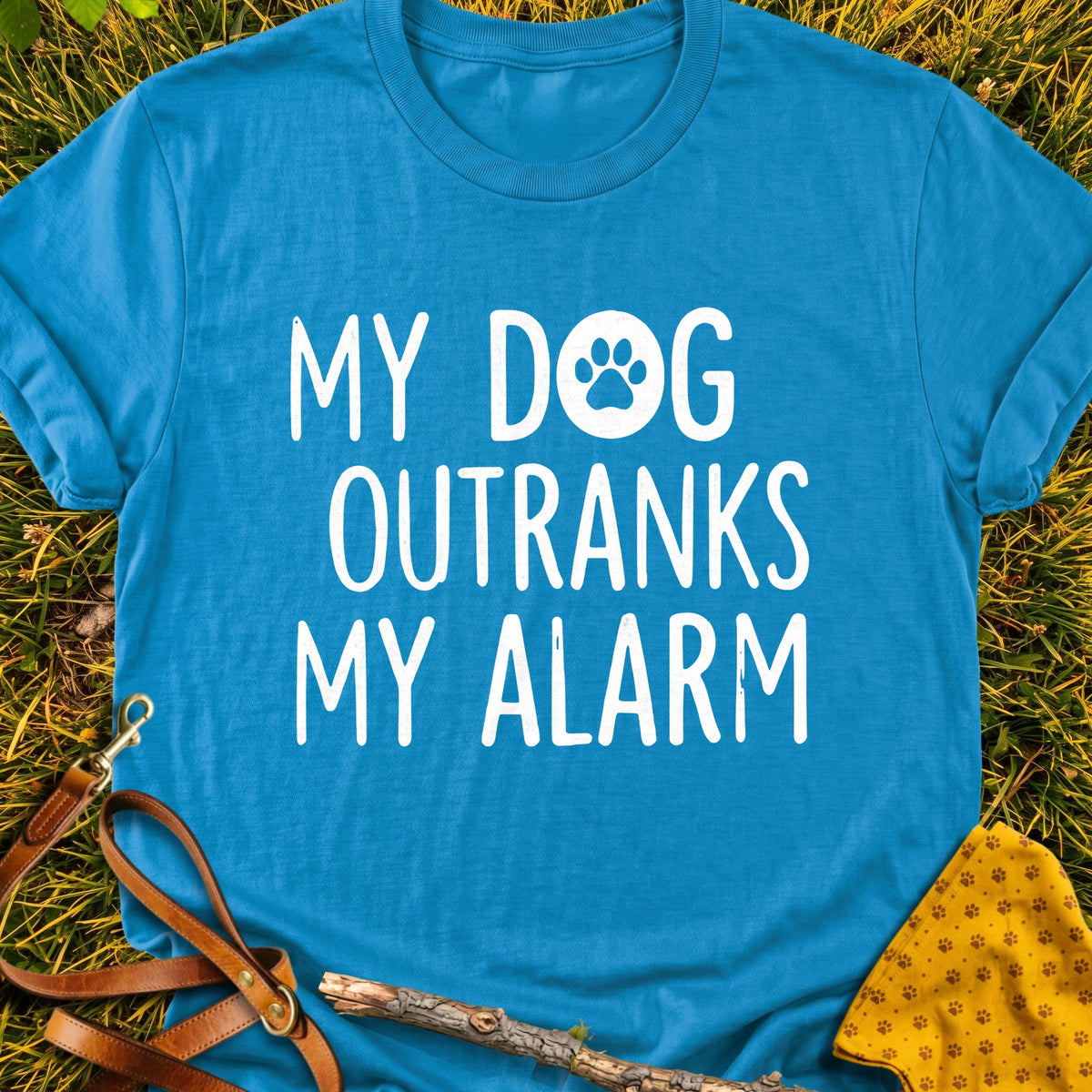 Alarm Priority T-shirt in Sapphire - Furever Mode rescue dog tee