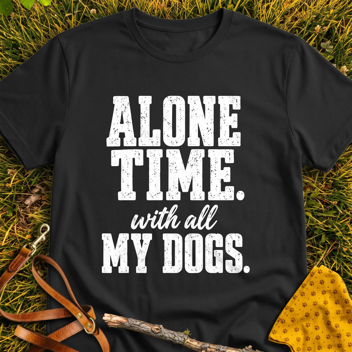 Alone Together T-shirt in Black - Furever Mode rescue dog tee