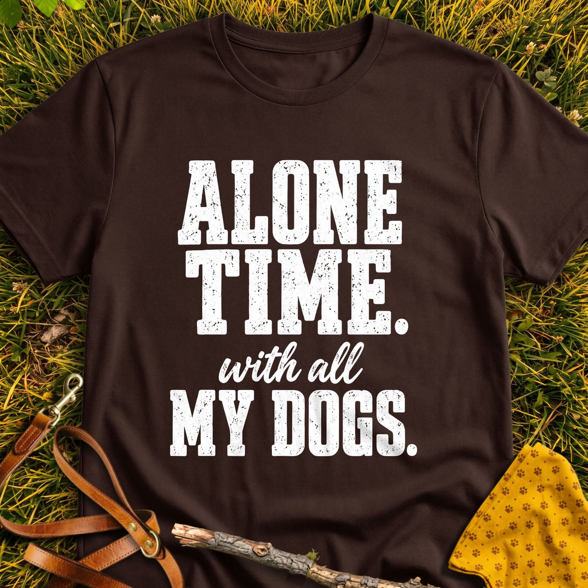 Alone Together T-shirt in Dark Chocolate - Furever Mode rescue dog tee
