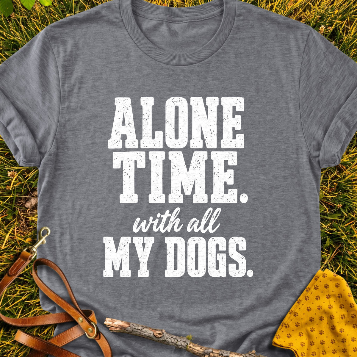 Alone Together T-shirt in Graphite Heather - Furever Mode rescue dog tee