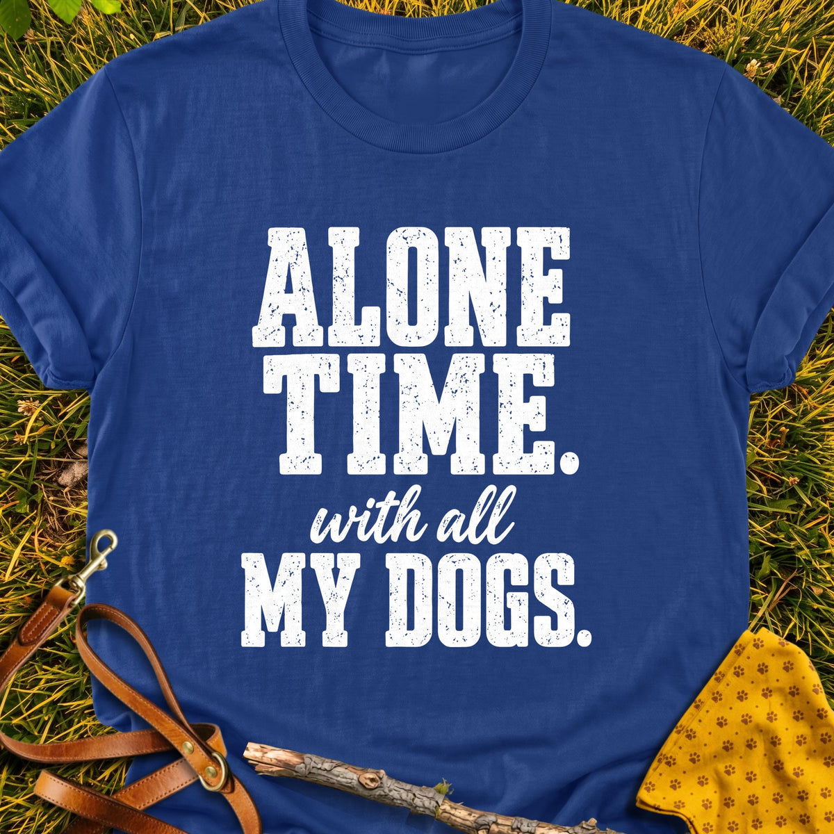 Alone Together T-shirt in Metro Blue - Furever Mode rescue dog tee