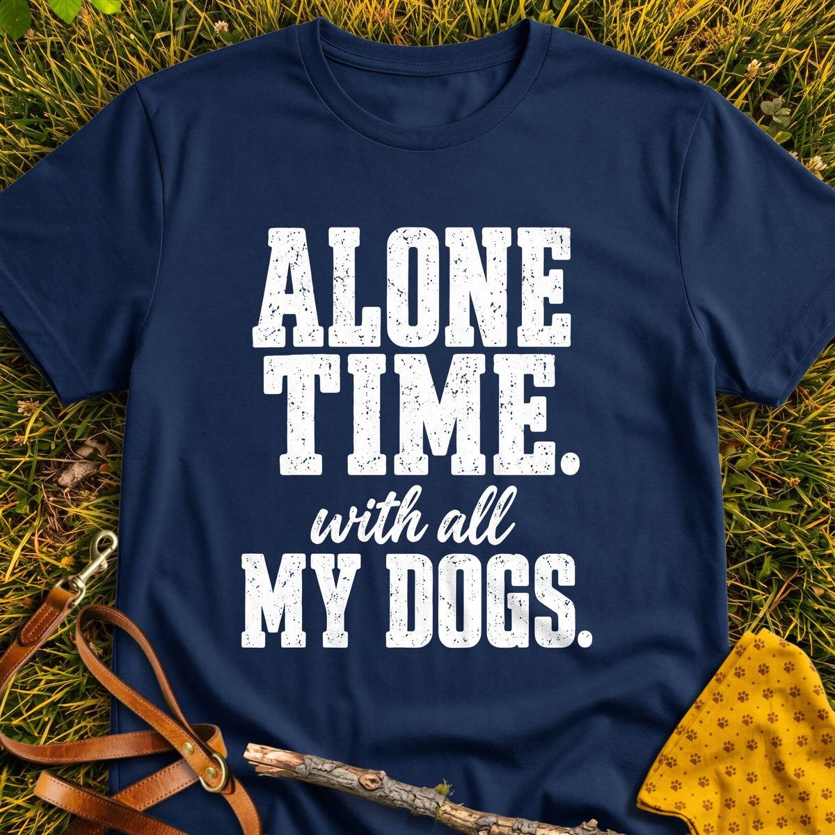 Alone Together T-shirt in Navy - Furever Mode rescue dog tee