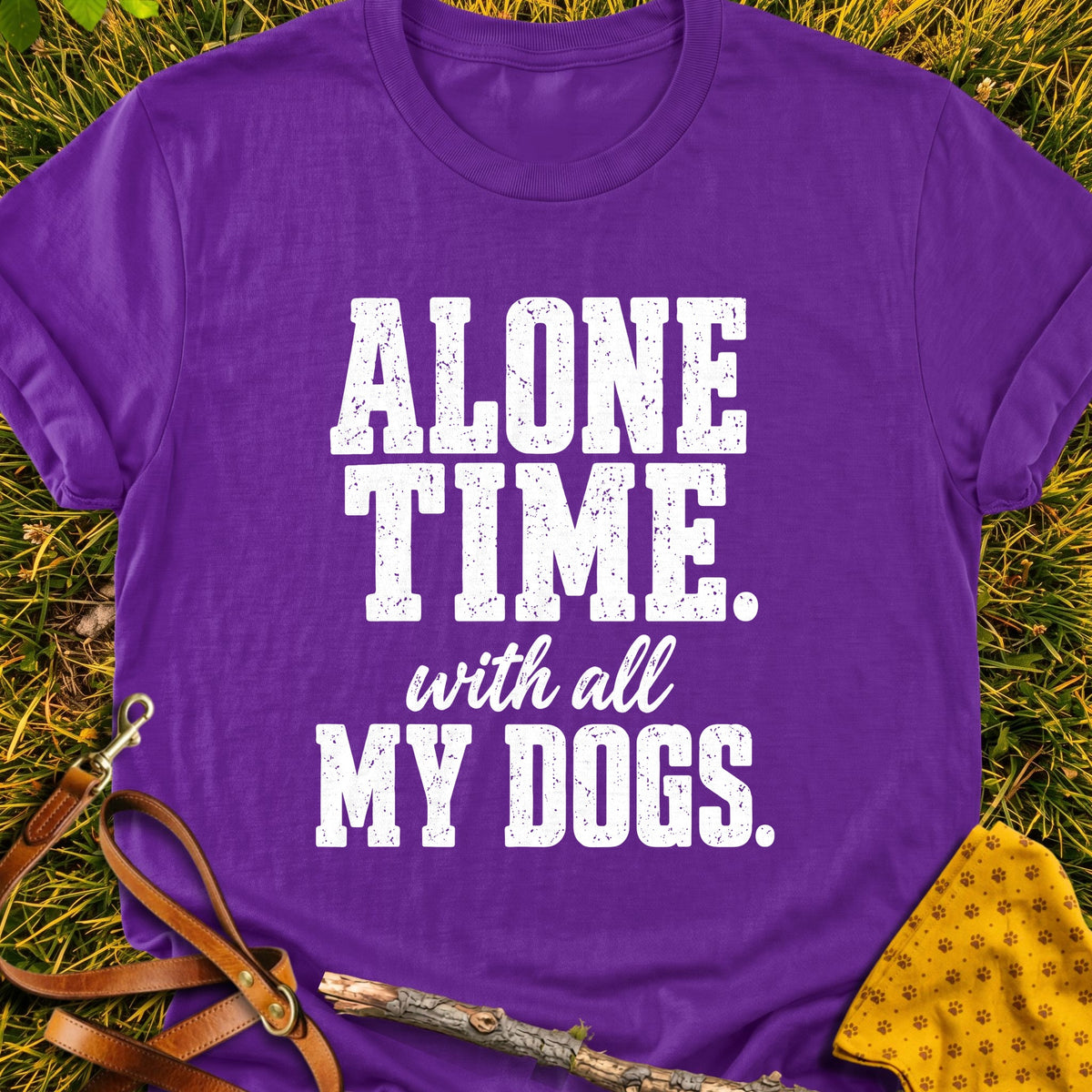 Alone Together T-shirt in Purple - Furever Mode rescue dog tee