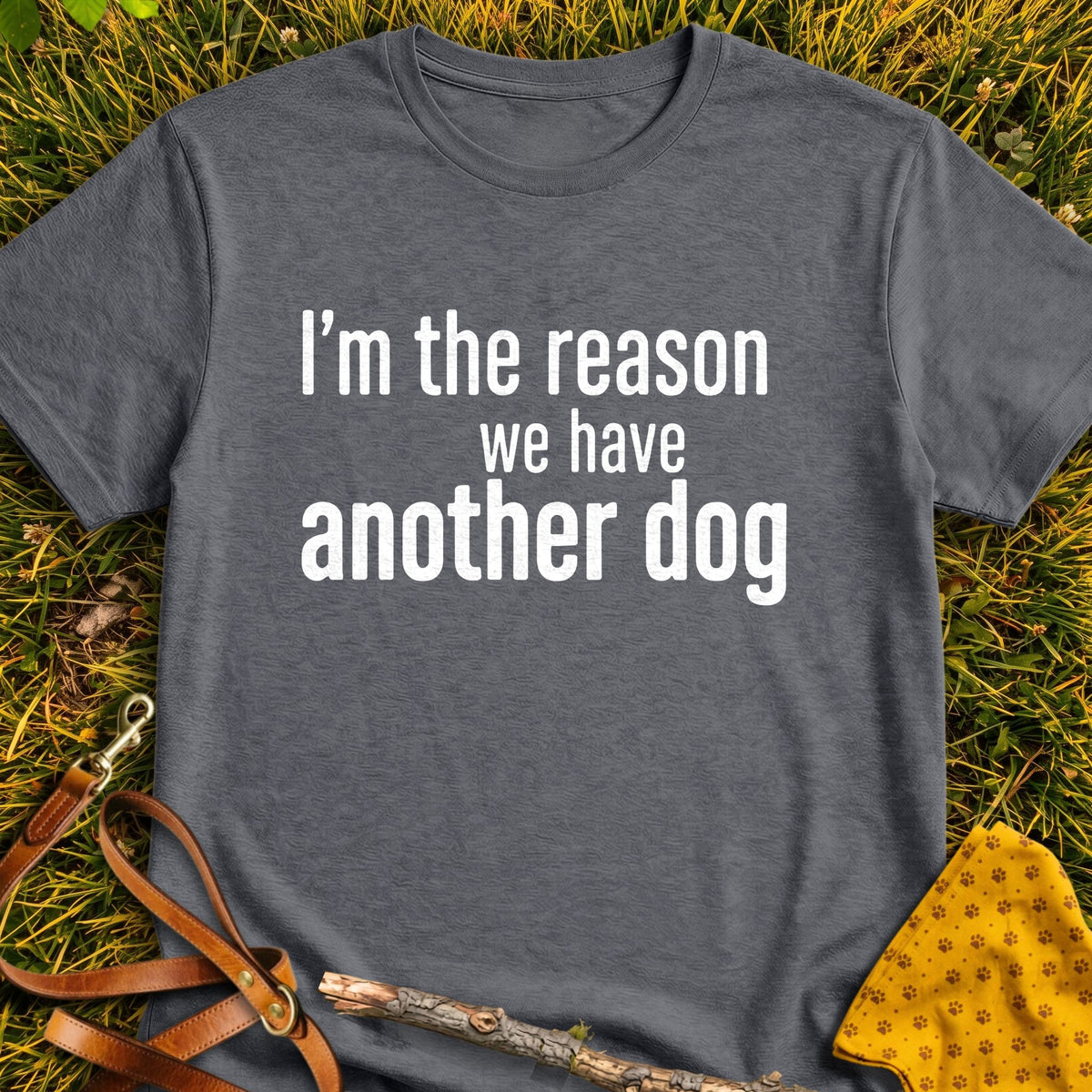 Another Dog T-shirt in Dark Heather - Furever Mode rescue dog tee