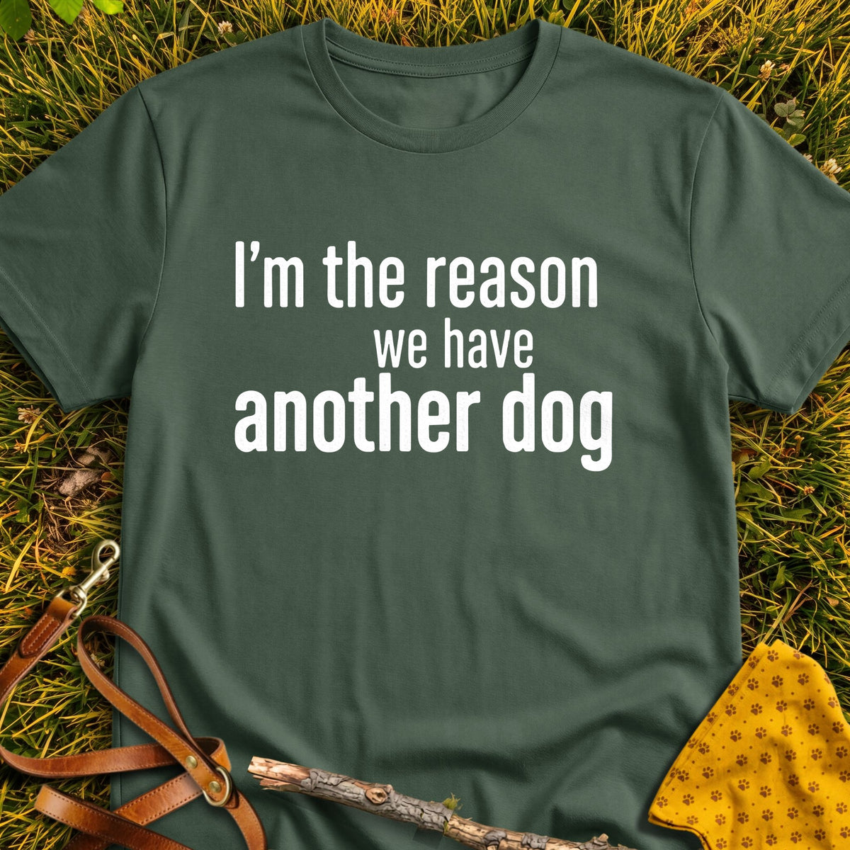 Another Dog T-shirt in Military Green - Furever Mode rescue dog tee