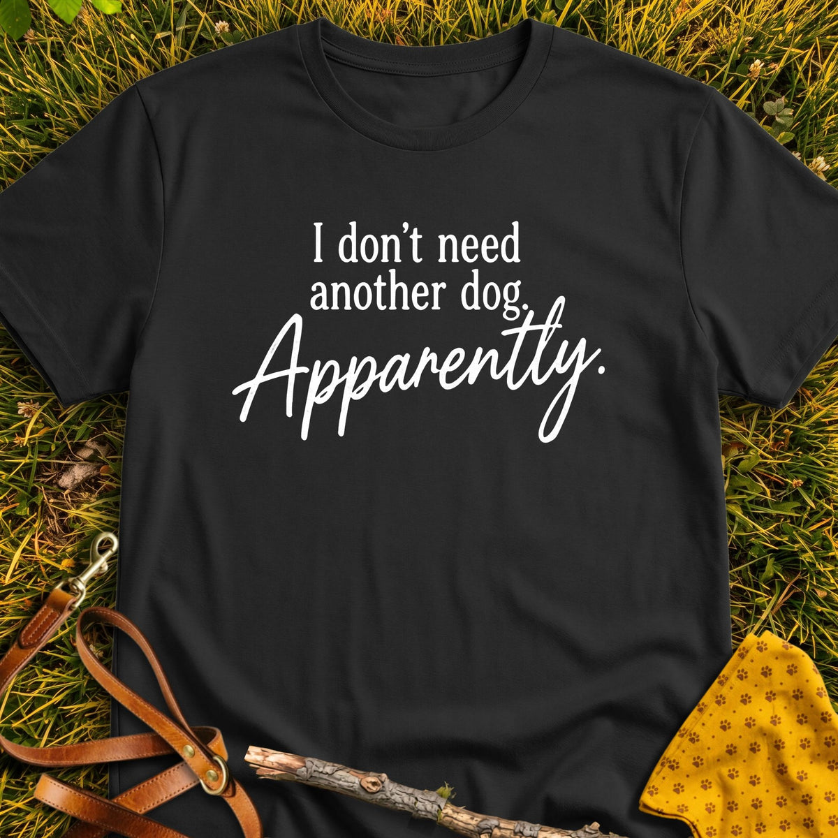 Apparently T-shirt in Black - Furever Mode rescue dog tee