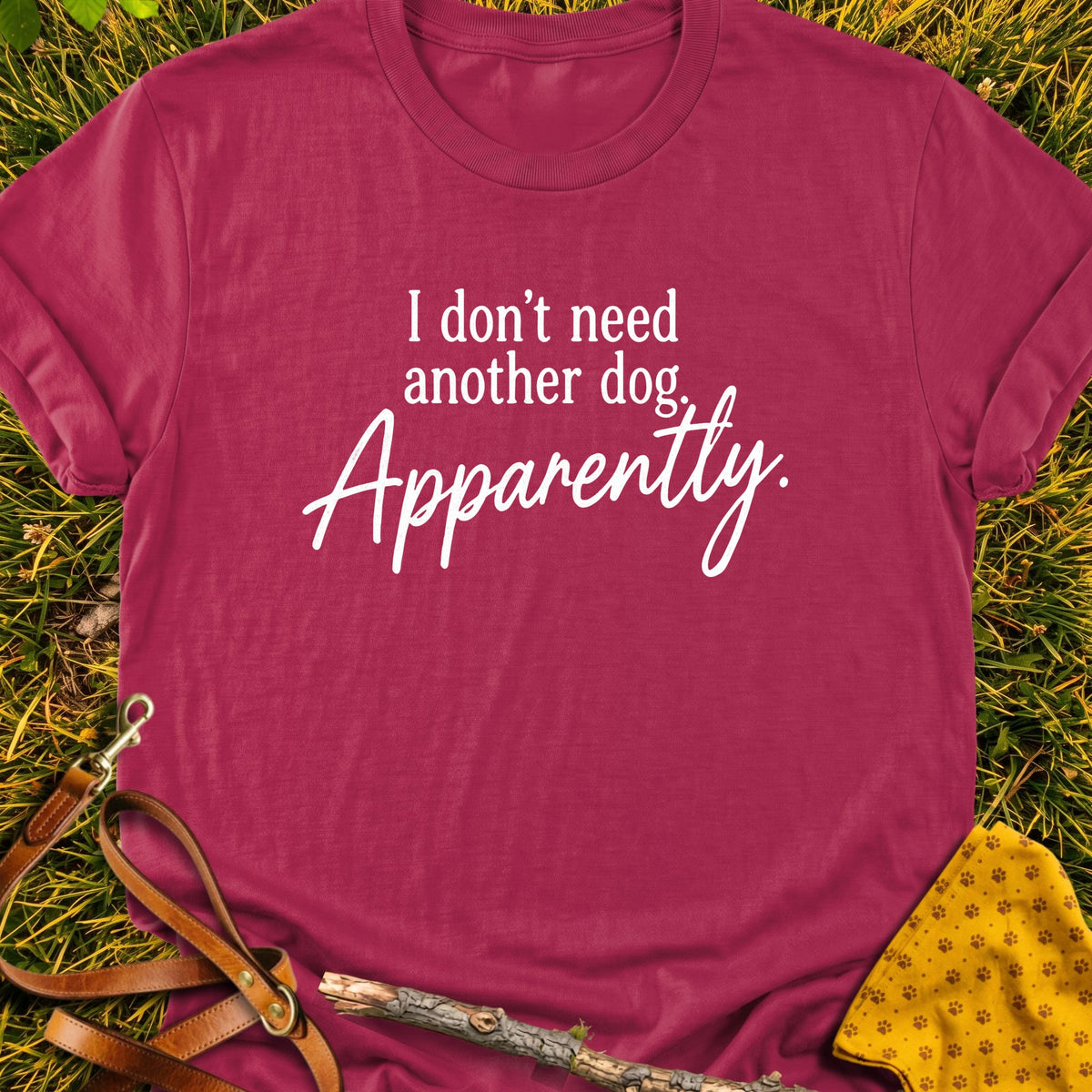 Apparently T-shirt in Cardinal Red - Furever Mode rescue dog tee