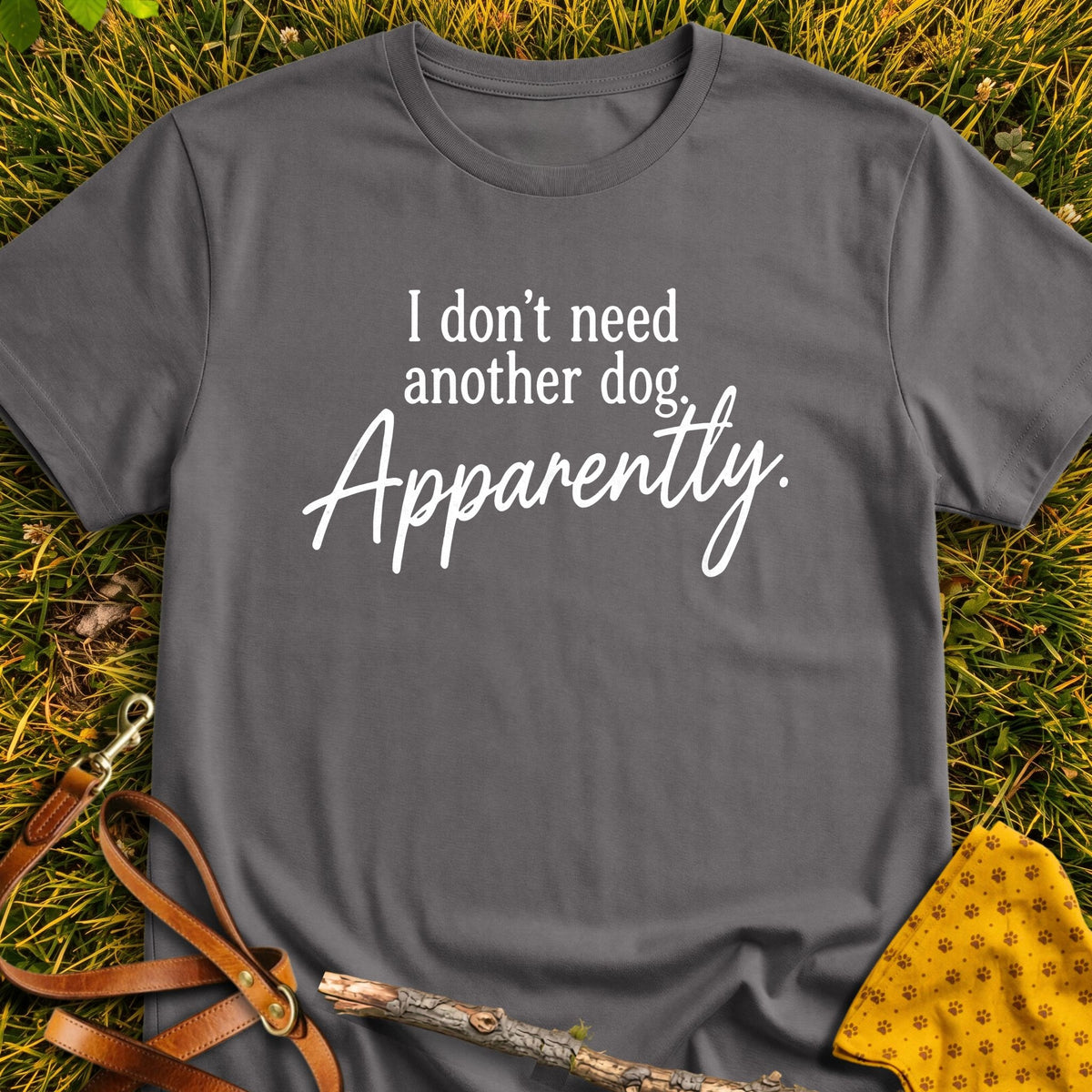 Apparently T-shirt in Charcoal - Furever Mode rescue dog tee