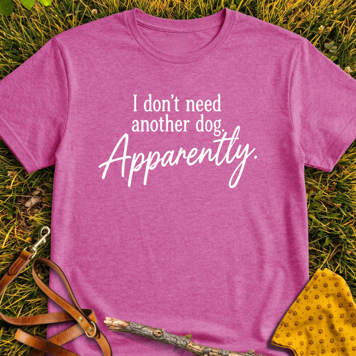 Apparently T-shirt in Heather Berry - Furever Mode rescue dog tee