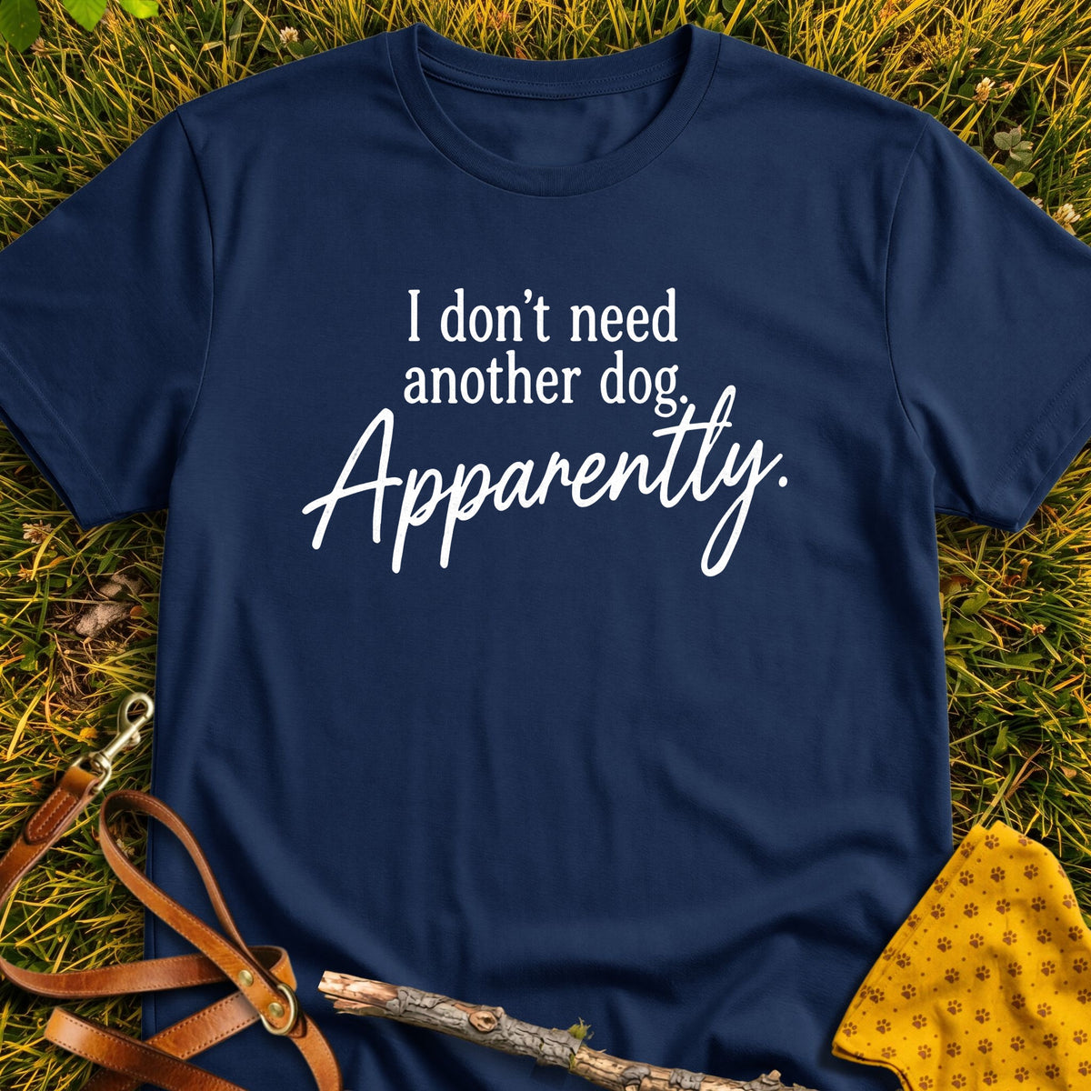 Apparently T-shirt in Navy - Furever Mode rescue dog tee