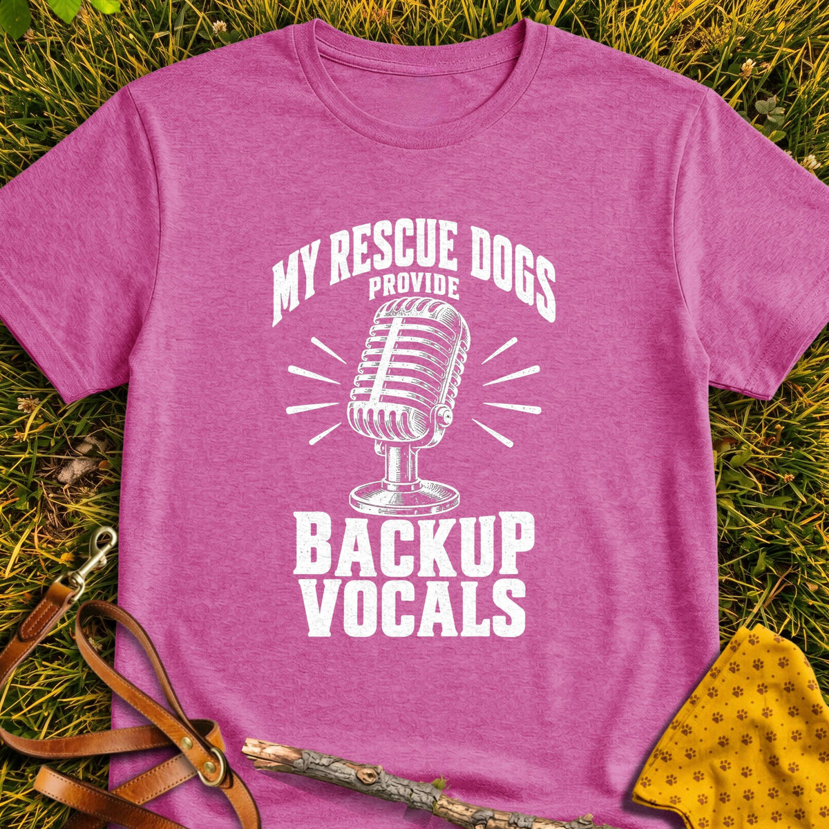 ChatGPT Image Oct 14, 2026, 09 19 50 AM T-shirt in Heather Berry - Furever Mode rescue dog tee