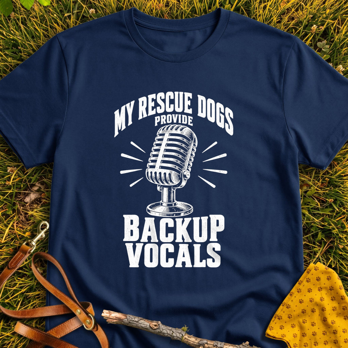 ChatGPT Image Oct 14, 2026, 09 19 50 AM T-shirt in Navy - Furever Mode rescue dog tee