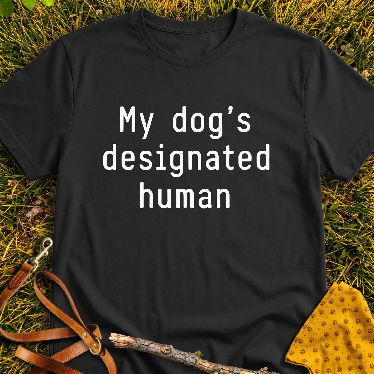 Designated Human T-shirt in Black - Furever Mode rescue dog tee