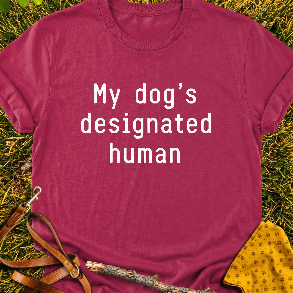 Designated Human T-shirt in Cardinal Red - Furever Mode rescue dog tee