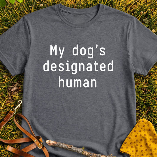 Designated Human T-shirt in Dark Heather - Furever Mode rescue dog tee