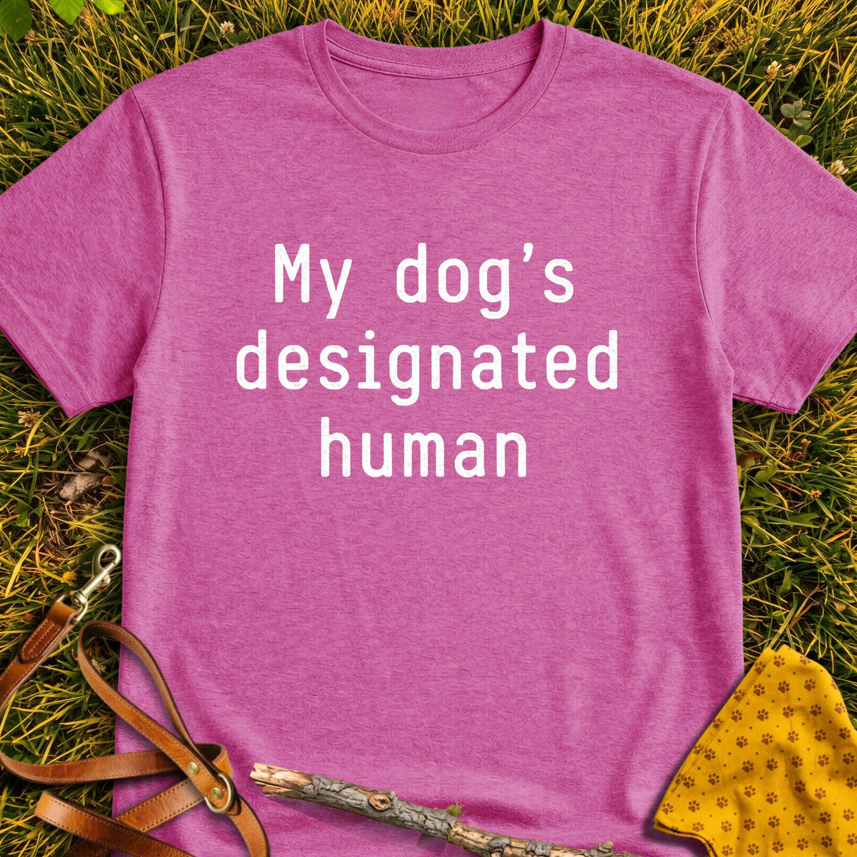 Designated Human T-shirt in Heather Berry - Furever Mode rescue dog tee